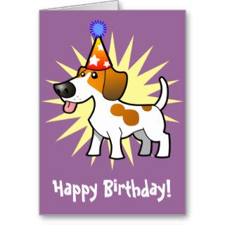 Birthday Beagle (red and white) Greeting Card