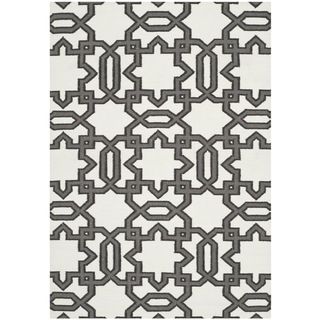 Handwoven Moroccan Dhurrie Ivory Pure Wool Rug (4 X 6)