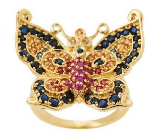 Smithsonian Paula Crevoshay 1.50 ct tw Multi gemstone Butterfly Ring —