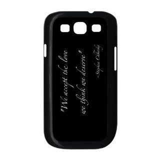 Perks of Being A Wallflower Quotes Samsung Galaxy S3 I9300 Durable Case Cover   we accept the love we think we deserve design: Cell Phones & Accessories