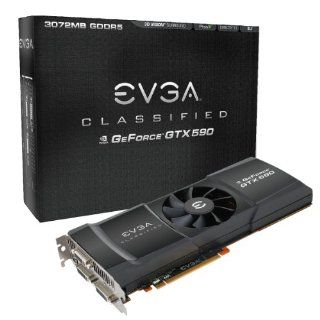 EVGA GeForce GTX 590 Classified 3072 MB GDDR5 PCI Express 2.0 3DVI/Mini Display Port SLI Ready Limited Lifetime Warranty Graphics Card, 03G P3 1596 AR: Electronics