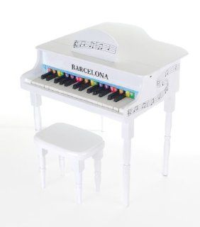 Barcelona Kid's 30 Key Baby Grand Piano with Matching Bench   White: Everything Else