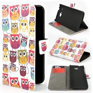 Leathlux Owl Design Wallet PU Leather Flip Case Cover for HTC Desire 601 / HTC Zara: Cell Phones & Accessories