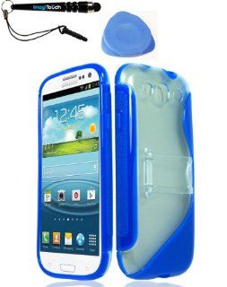 IMAGITOUCH(TM) 3 Item Combo Samsung Galaxy S 3 Prozkin w Stand Blue PC TPU Case Cover Phone Protector (Stylus pen, Pry Tool, Phone Cover): Cell Phones & Accessories