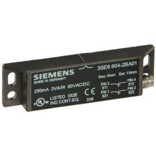 Siemens 3SE6 604 2BA01 Magnetic Monitoring System Rectangular Sensor Unit, Switch Block With M8 Male Receptacle, 25 x 88mm Size, 2 NC Contacts: Electronic Component Sensors: Industrial & Scientific