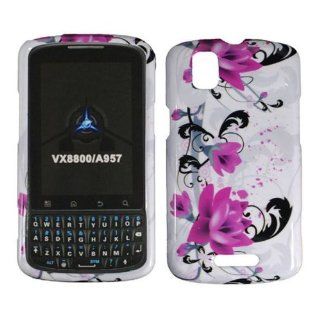 Purple Lily Hard Case Cover for Motorola Milestone Plus XT609: Cell Phones & Accessories