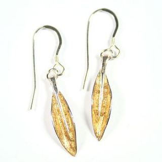 simple leaf earrings by angie young designs