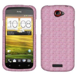 Pink Diamante   Full Rhinestones Protector Cover Hard Case   Snap On   Faceplate ForHTC One S Ville: Cell Phones & Accessories