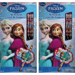 Disney Frozen Valentine Cards with 16 Pencils & Toppers   Pack of 2 Boxes : Office Products