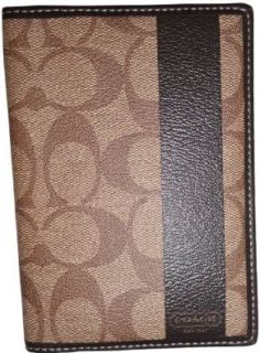 Coach Heritage Stripe Signature Passport Case Wallet Khaki/Brown: Shoes