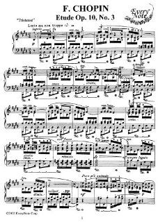 Chopin Etude Op. 10 No. 3: Instantly download and print sheet music: Chopin: Books