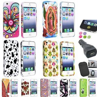 XMAS SALE!!! Hot new 2014 model Color Patterned Clip on Plastic Case+Mat+BLK Charger+Sticker For iPhone 5 5SCHOOSE COLOR: Cell Phones & Accessories