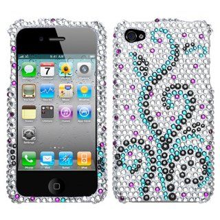 Hard Plastic Snap on Cover Fits Apple iPhone 4 Frosty Full Diamond/Rhinestone AT&T, Verizon (does NOT fit Apple iPhone or iPhone 3G/3GS or iPhone 5/5S/5C): Cell Phones & Accessories