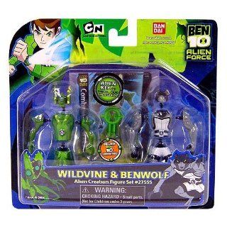 Ben 10 (Ten) Alien Creation Chamber Mini Figure 2 Pack Wildvine and Benwolf: Toys & Games