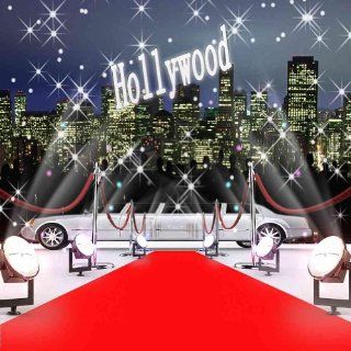 Hollywood Red Carpet And Limo 8' x 8' CP Backdrop Computer Printed Scenic Background  Photo Studio Backgrounds  Camera & Photo