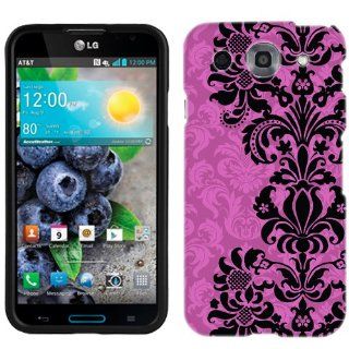 LG Optimus G PRO Black on Pink Floral Damasks Phone Case Cover: Cell Phones & Accessories