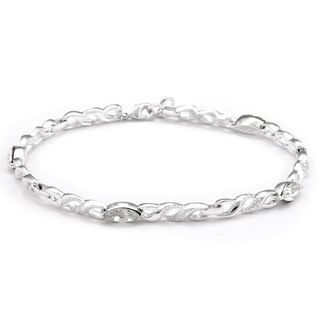 Sunstone Silver plated Infinity Link Bracelet Made with SWAROVSKI CRYSTAL Sunstone Crystal, Glass & Bead Bracelets