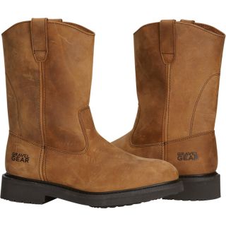 Gravel Gear 10in. Steel Toe Wellington Boot — Crazy Horse Brown, Size 12  Work Boots