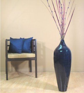 Shop 34 in. Bamboo Pod Floor Vase   Blue (Floral Not Included) at the  Home Dcor Store