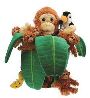 monkey in banana tree finger puppets by just gorgeous