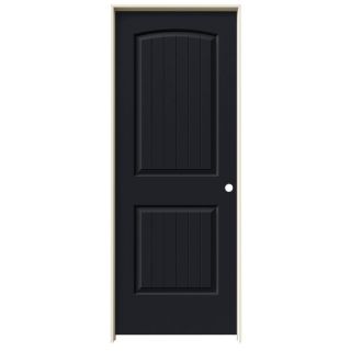 ReliaBilt 2 Panel Round Top Plank Solid Core Smooth Molded Composite Left Hand Interior Single Prehung Door (Common: 80 in x 30 in; Actual: 81.68 in x 31.56 in)
