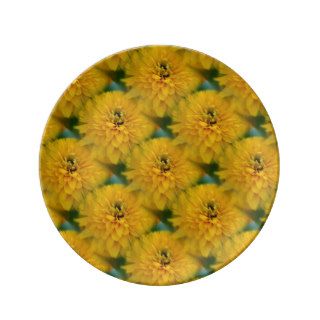 Yellow Daisy Flower Nature Pattern Porcelain Plates