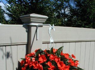 Vinyl Fence Plant & Accessory Post Hanger   White   8.5 Inch Extension : Plant Hooks : Patio, Lawn & Garden