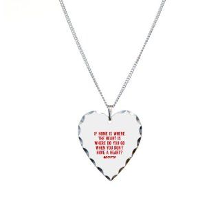 CafePress Dexter Quote Heart Necklace Heart Charm   Standard Multi color: Pendant Necklaces: Jewelry