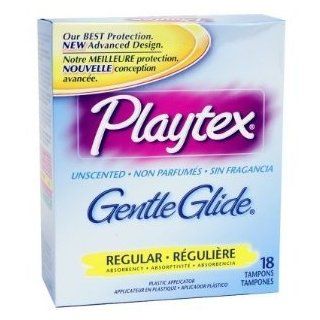 Playtex Gentle Glide Unscented Regular 18 Tampons: Health & Personal Care
