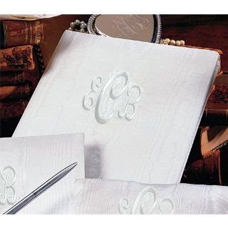 White Moire Monogram (240 signatures, 3 ring binder) Memory Book: Jewelry