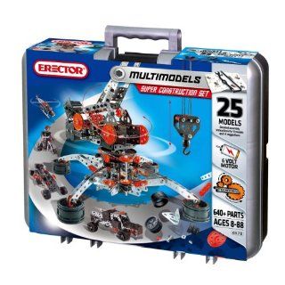 Erector Super Construction Set   25 Models   640+ Parts: Toys & Games