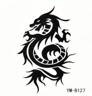 BT0030 Dragon Temporary Body Skin Tattoo, Sticks On Almost Any Surface Washable : Body Paint Makeup : Beauty