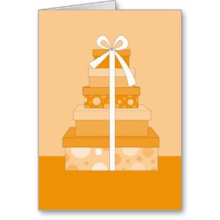 orange happy birthday gift greeting card