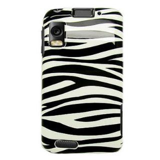 Hard Snap on Plastic BLACK With WHITE ZEBRA Design Sleeve Faceplate Cover Case for MOTOROLA MB860 ATRIX 4G (AT&T) [WCS420]: Cell Phones & Accessories