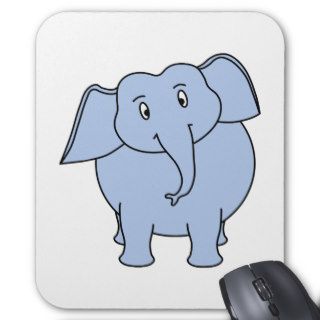Cute Blue Elephant Cartoon. Mousepads