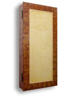 Wall Mounted Jewelry Armoire Cabinet: Bubinga and Curly Maple Wood, 30", Handcrafted in the USA  