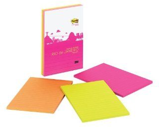Post it Super Sticky Notes, Colors of the World Collection, 4 in x 6 in, Rio de Janeiro (660 3SSRD) : Office Products