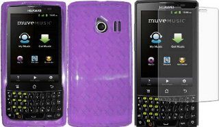 For Huawei Ascend Q M660 TPU Cover Case Dark Purple+LCD Screen Protector: Cell Phones & Accessories
