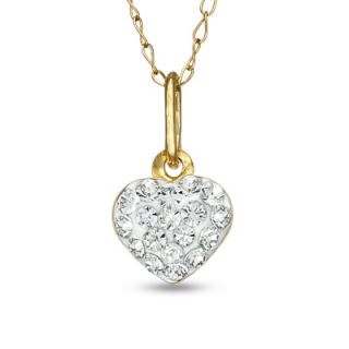 Childs Swarovski® Crystal Heart Pendant in 14K Gold   13   Zales