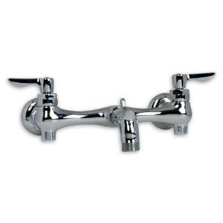 American Standard 8350235.002 Double Handle Wall Mount Service Faucet with Brass Spout and Ceramic Disc, Chrome   Touch On Kitchen Sink Faucets  