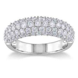 Lab Created White Sapphire Pavé Band in Sterling Silver   Zales
