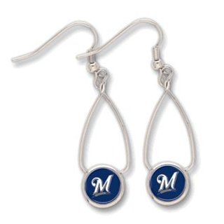 Milwaukee Brewers French Loop Earrings : Sports Fan Earrings : Sports & Outdoors