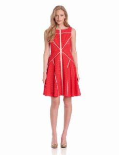 Vince Camuto Women's Sleeveless Fit and Flare Dress, Spicy Orange, 14 at  Womens Clothing store: