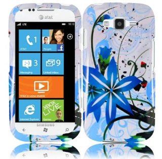 White Blue Flower Hard Cover Case for Samsung Focus 2 SGH I667: Cell Phones & Accessories