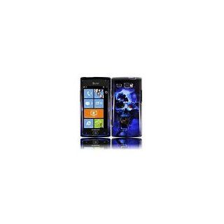 Samsung Focus Flash SGH i677 Blue skull Cell Phone Snap on Cover Faceplate / Executive Protector Case: Cell Phones & Accessories