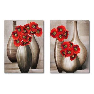 Art Vases With Red Flowers 3d Cross Stitch Kit   29.9inch By 19.3inch (Set of 2)