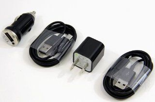 Icell Accessories [TM] Black Combo 4 in 1 Samsung Charger Set Universal Mini Wall Power Adapter+Mini Car Charger+2 Micro USB 2.0 Charging Sync Data Transfer Cord Samsung Galaxy S2 II i9100 S3 III i9300 S4 IIII i9500 Note 2 II N7100: Cell Phones & Acces