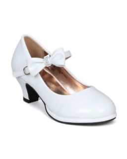 Little Angel Tasha 685E Patent Bow Mary Jane Pump (Toddler/Little Girl /Big Girl)   White (Size Little Kid 2) Shoes