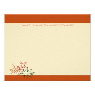 Fall Autumn Leaves Note Cards Announcement