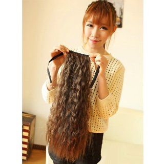 Fashion Laceup Design Long Curly Hair Extensions Beautiful Light Brown Ponytail : Beauty